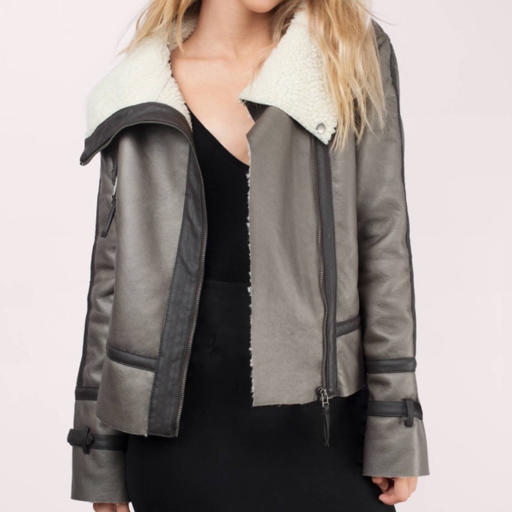 TOBI Grey and Mocha Coat