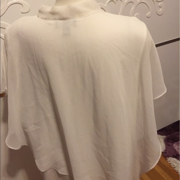 AGB Blouse WOMEN Top WHITE PRICE FIRM - Picture 3 of 4