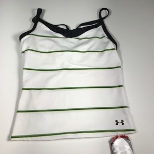 Under Armour women's white stripped tank top