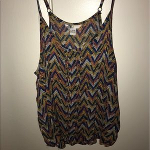 Chevron multi colored tank top