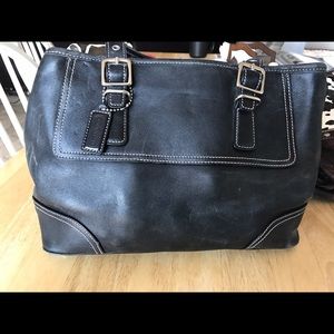 Black leather Coach purse