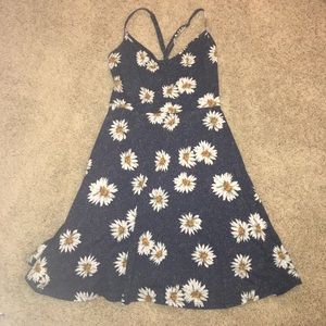 Size XS navy dress with sunflowers