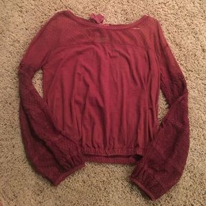 Long sleeve burnt red/burgundy long sleeve top