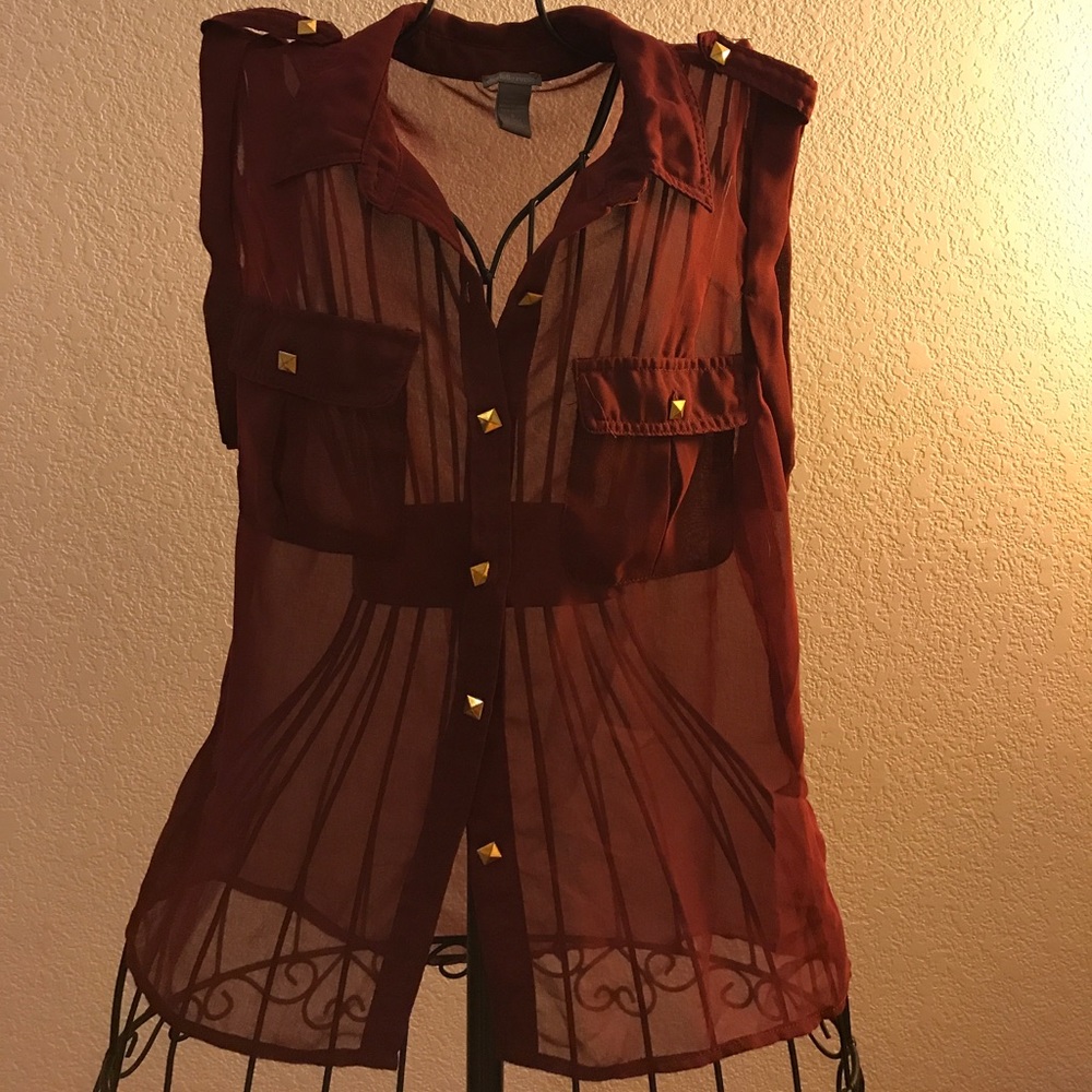 Dark red blouse