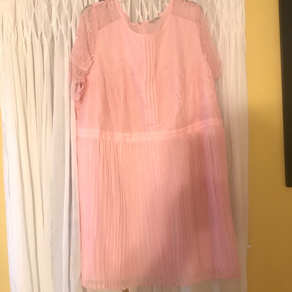 Light pink lace pleated dress, ModCloth 3xl