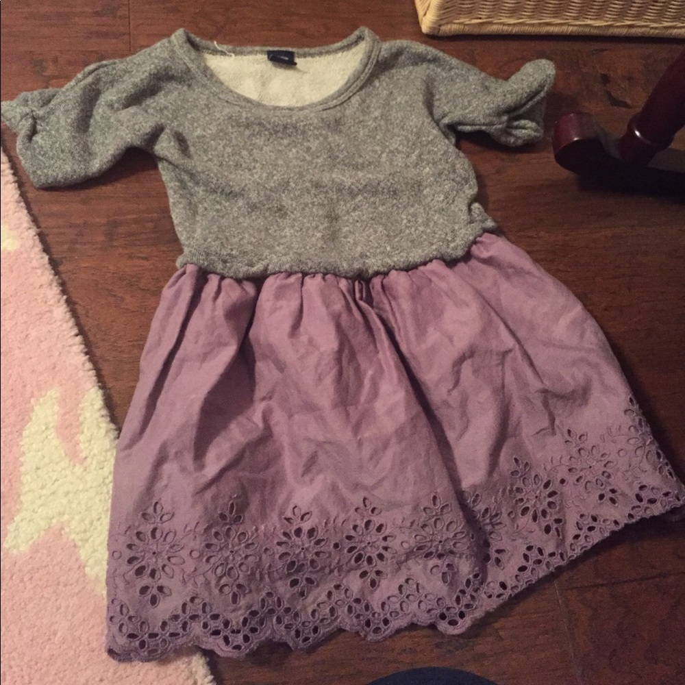 Gray and purple dress