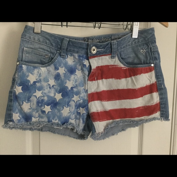 patriotic denim shorts