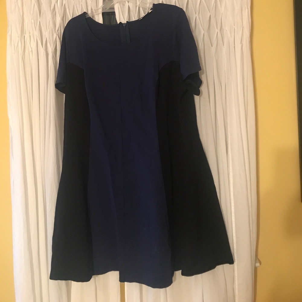 Short sleeved black and blue dress, ModCloth 3xl