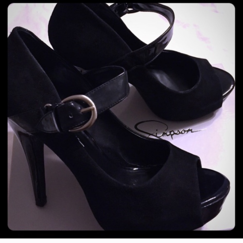 Jessica Simpson black stiletto pumps Mary Jane  7