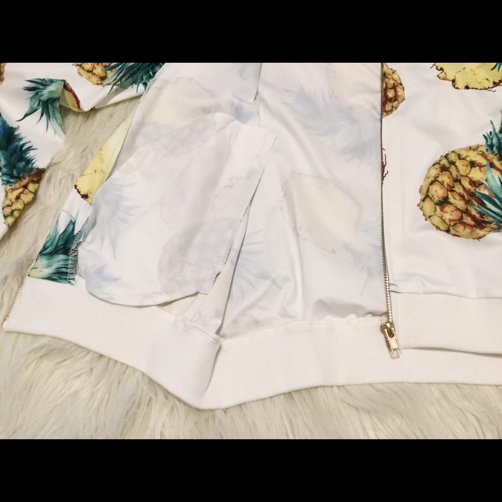 LAST ONE! Pineapple Bomber Jacket White - Picture 7 of 8