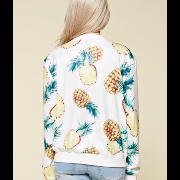 LAST ONE! Pineapple Bomber Jacket White - Picture 3 of 8