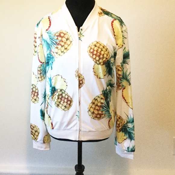 LAST ONE! Pineapple Bomber Jacket White - Picture 4 of 8