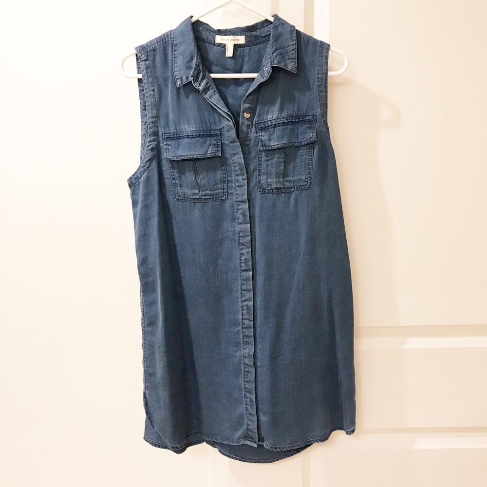 Sleeveless Denim Tunic