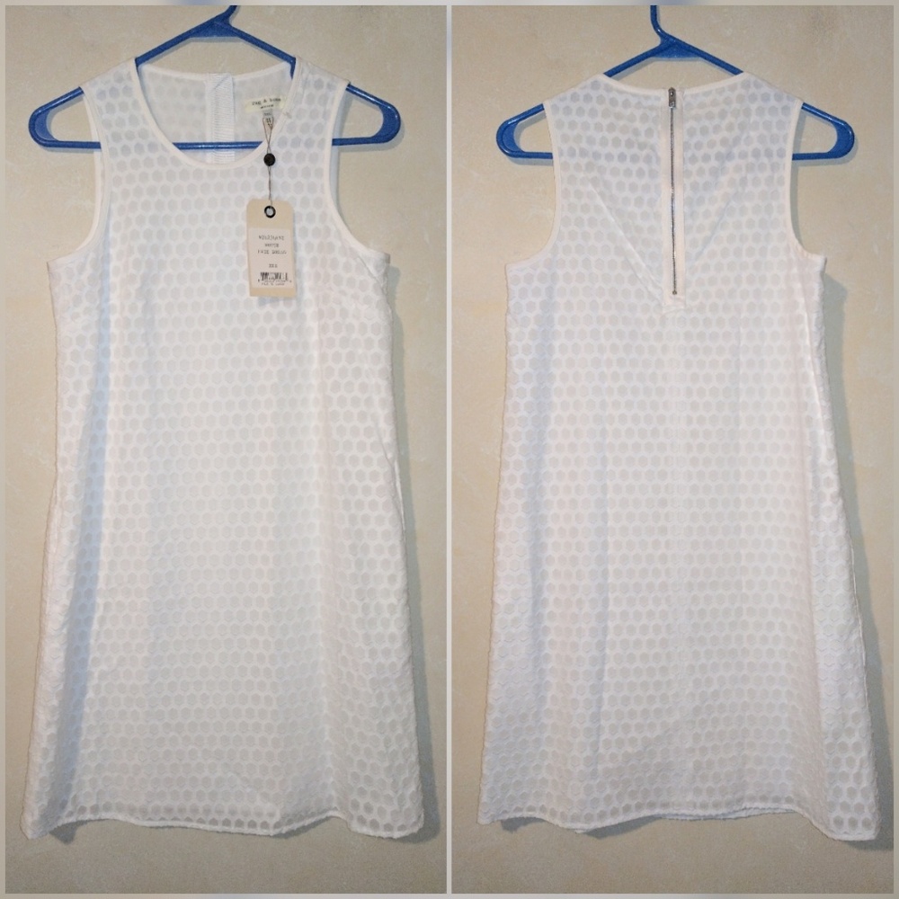 Rag & Bone Evie Honeycomb Dress in White - Picture 3 of 6