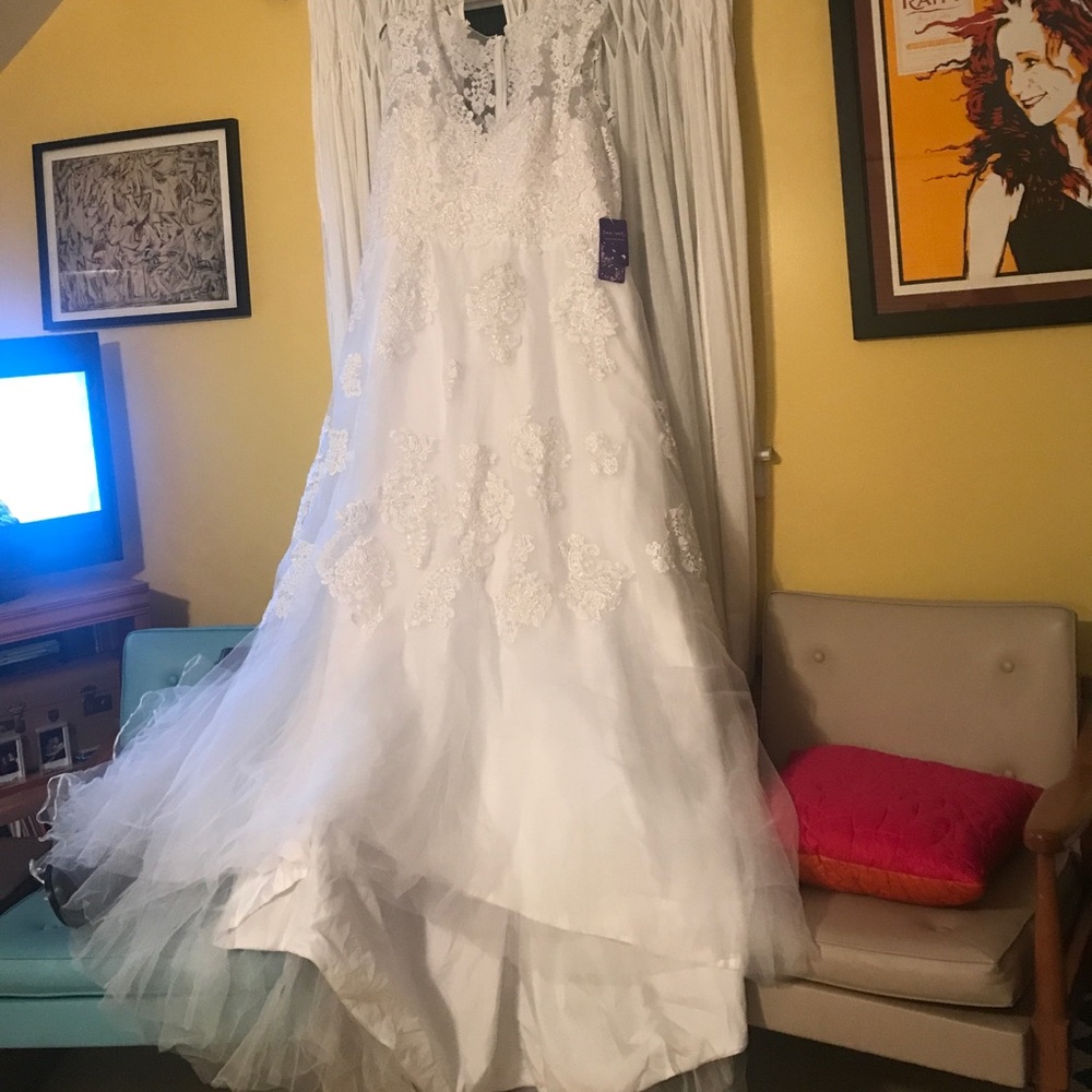 NWT lace wedding gown, size 24 (fits true to size)
