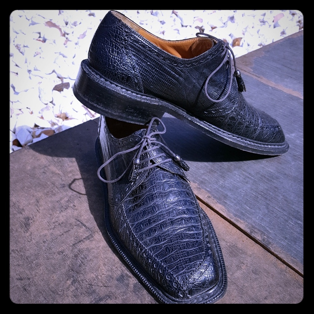 City Slicker Genuine Lizard Oxfords size 8 RARE
