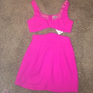 Tobi 2 piece hot pink dress
