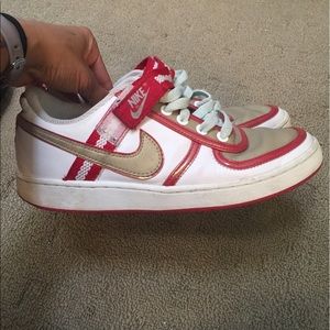 Red white and mint green Nike