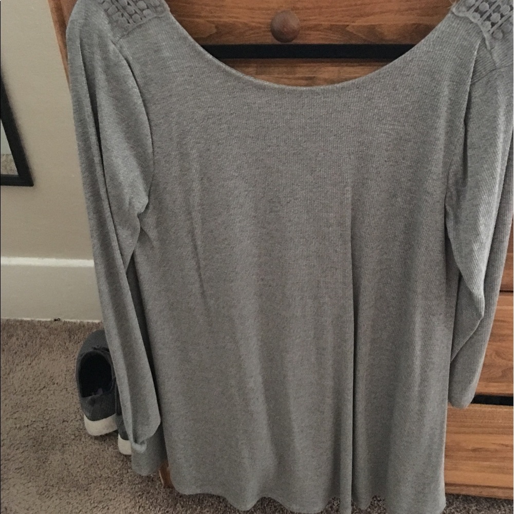 Grey long sleeve blouse