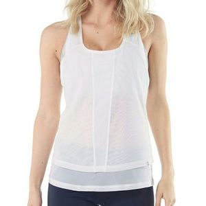 Zohba Yoga Mesh Tank - White - Barry's Bootcamp
