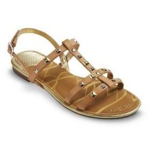 Sam & Libby Tan Studded Sandals size 8