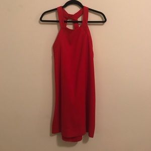 Red low back dress