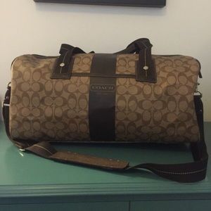 Coach Large Leather Logo Duffle Bag