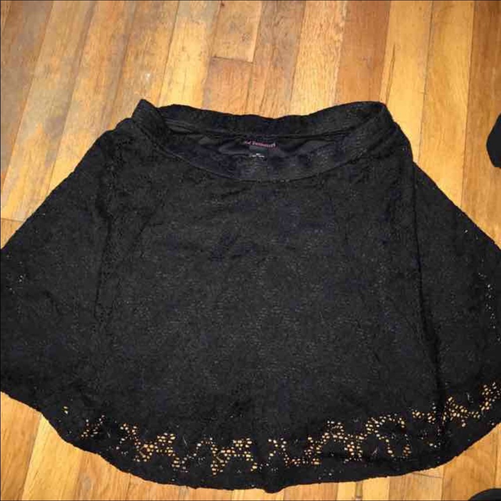 Lace black skater skirt