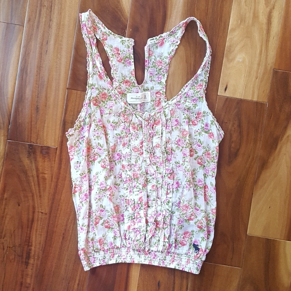 Abercrombie Floral Button Down Tank
