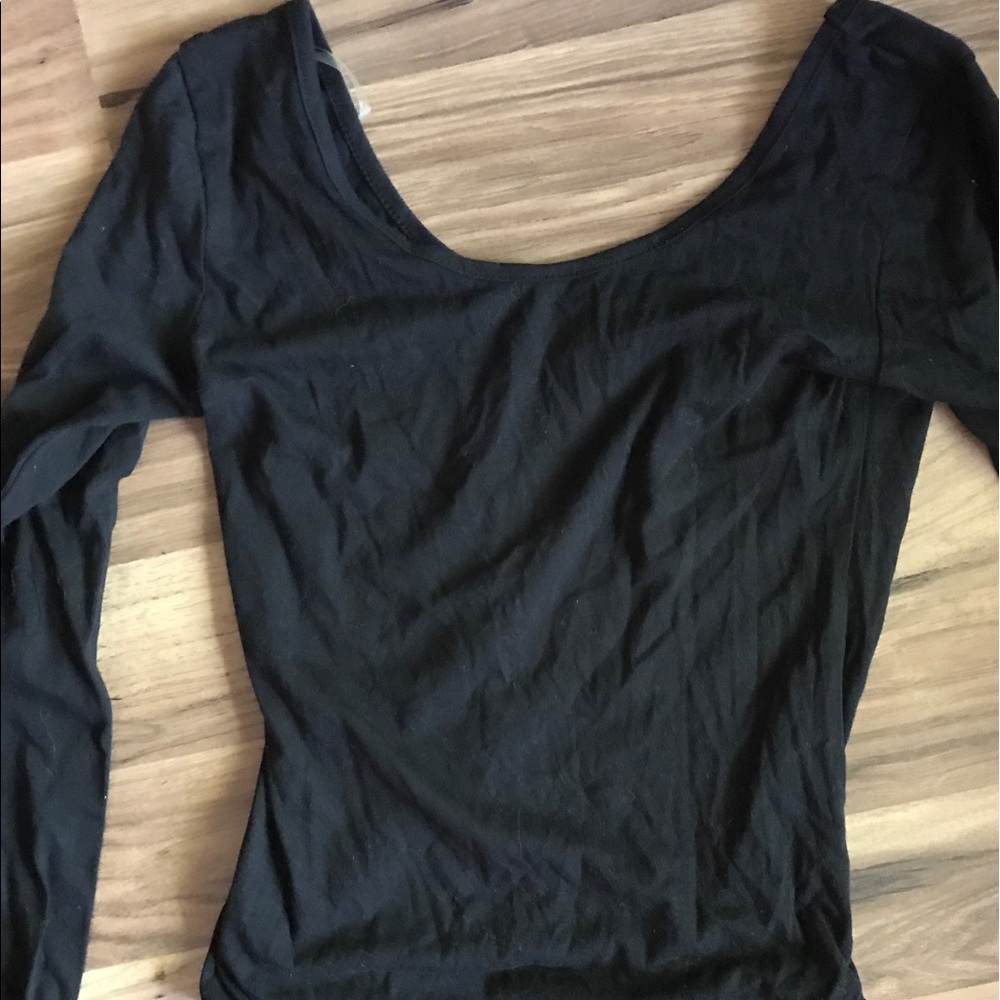 Girls long sleeve black leotard