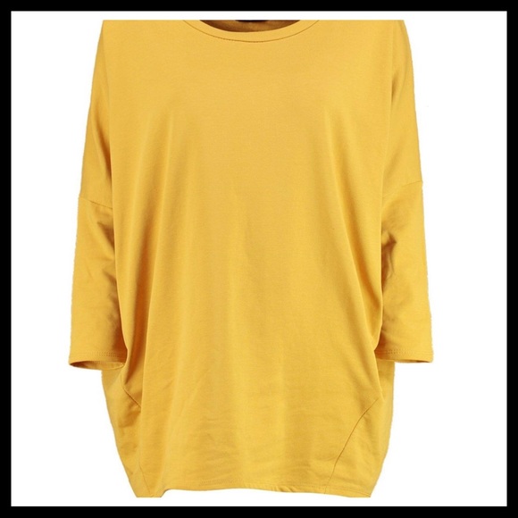 NWT✨Super Soft Mustard Italian Sweatshirt Tunic✨ - Picture 3 of 4