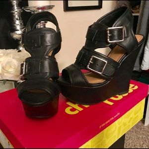 Charlotte Russe Black Wedges, Size 6