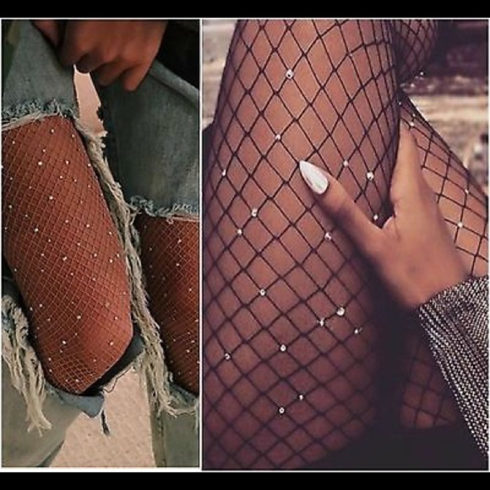 💋Nip/Glitter Nude Fishnets & Glitter Royal Blue - Picture 3 of 8