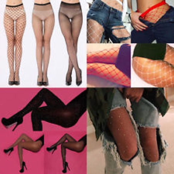 💋Nip/Glitter Nude Fishnets & Glitter Royal Blue - Picture 5 of 8