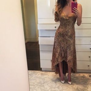 Flash sale! Nicole Miller gold/metallic lace gown