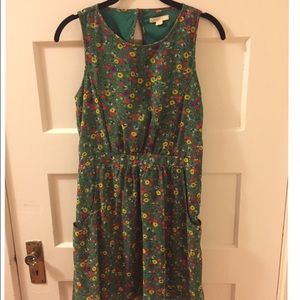 ModCloth Green floral minidress