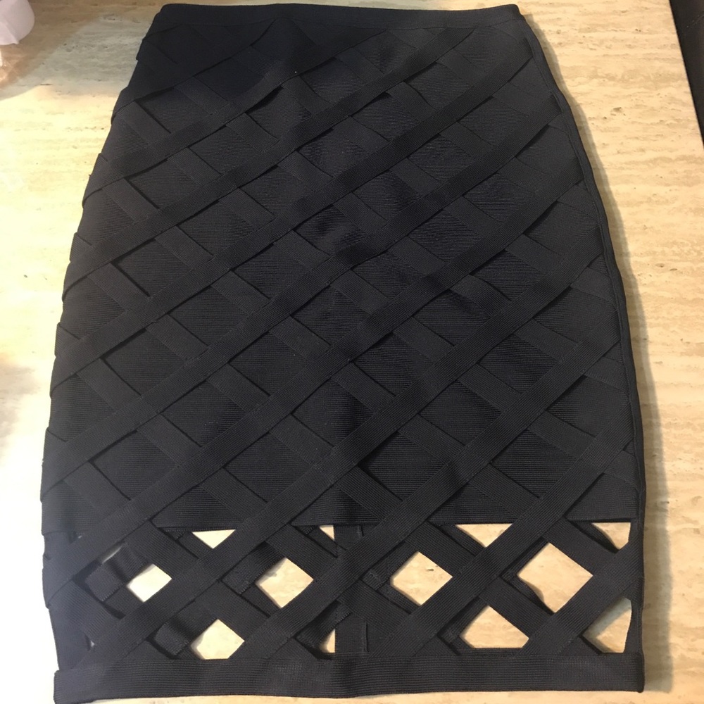 Bebe criss cross bandage skirt