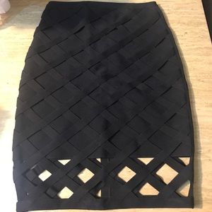 Bebe criss cross bandage skirt