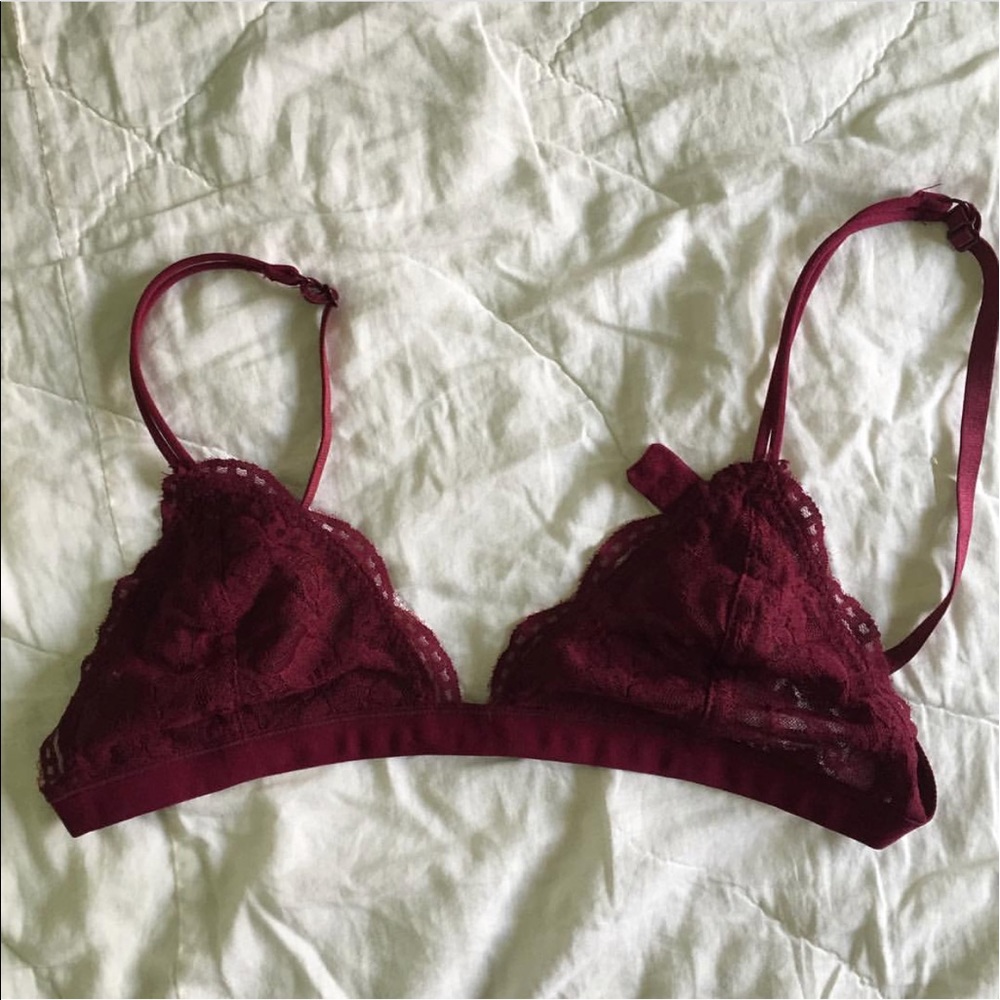 maroon lace bralette