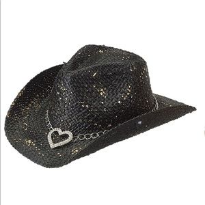 Peter Grimm Grommet Cowgirl Hat with Silver Heart