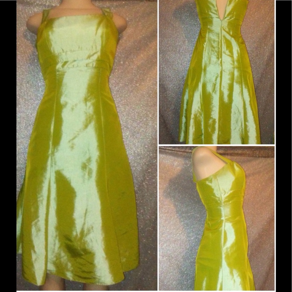 B2 Lime Green Evening Gown