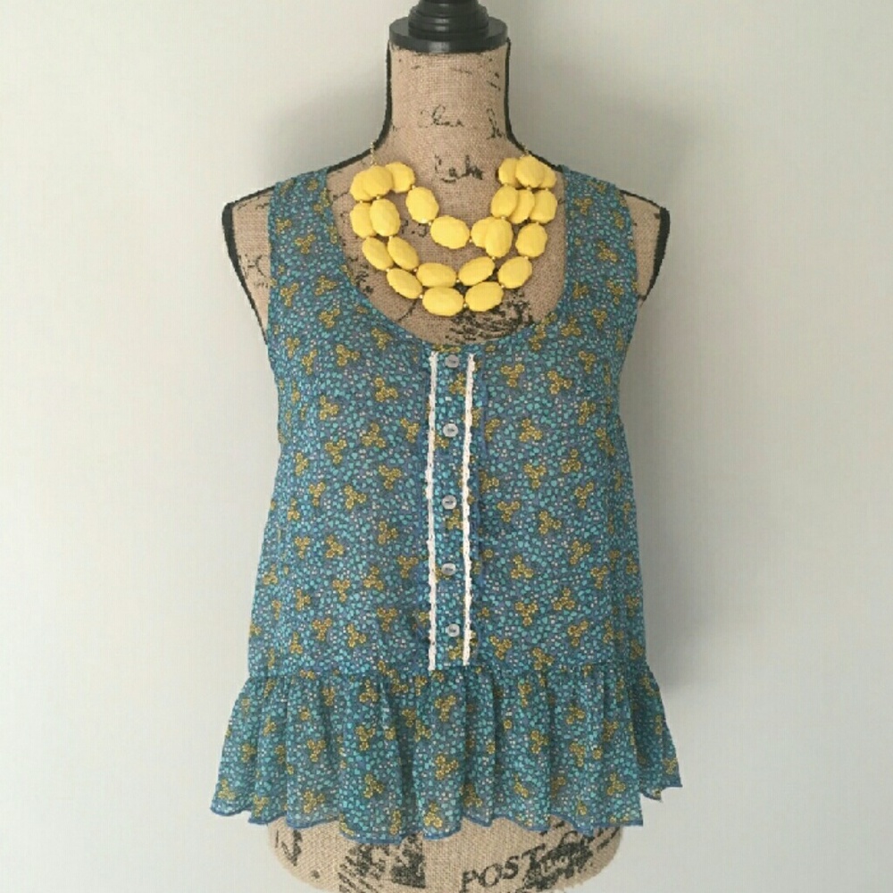 SOLD Mossimo Floral Peplum Tank