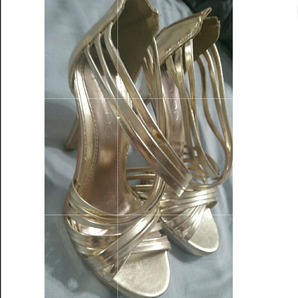 Gold aldo strap heels