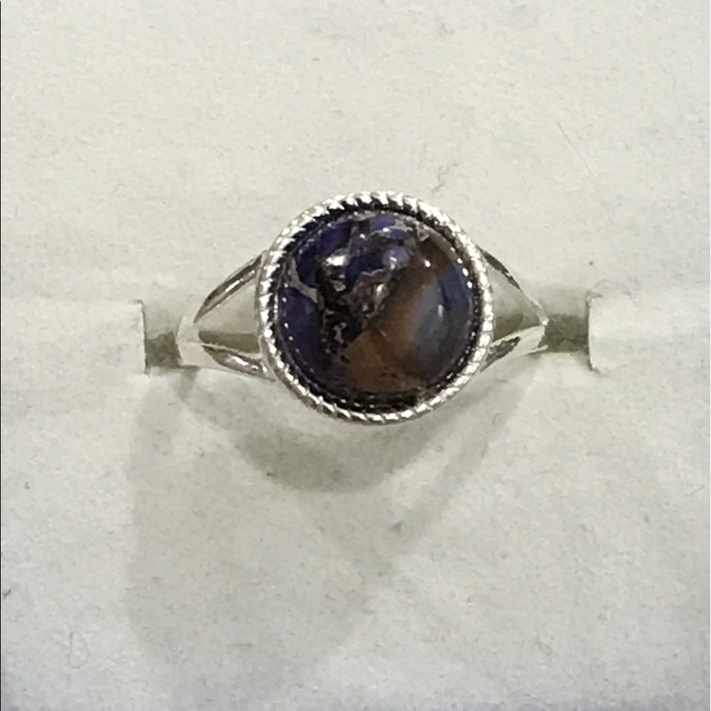 Purple Copper Jasper Silver Ring - image 2
