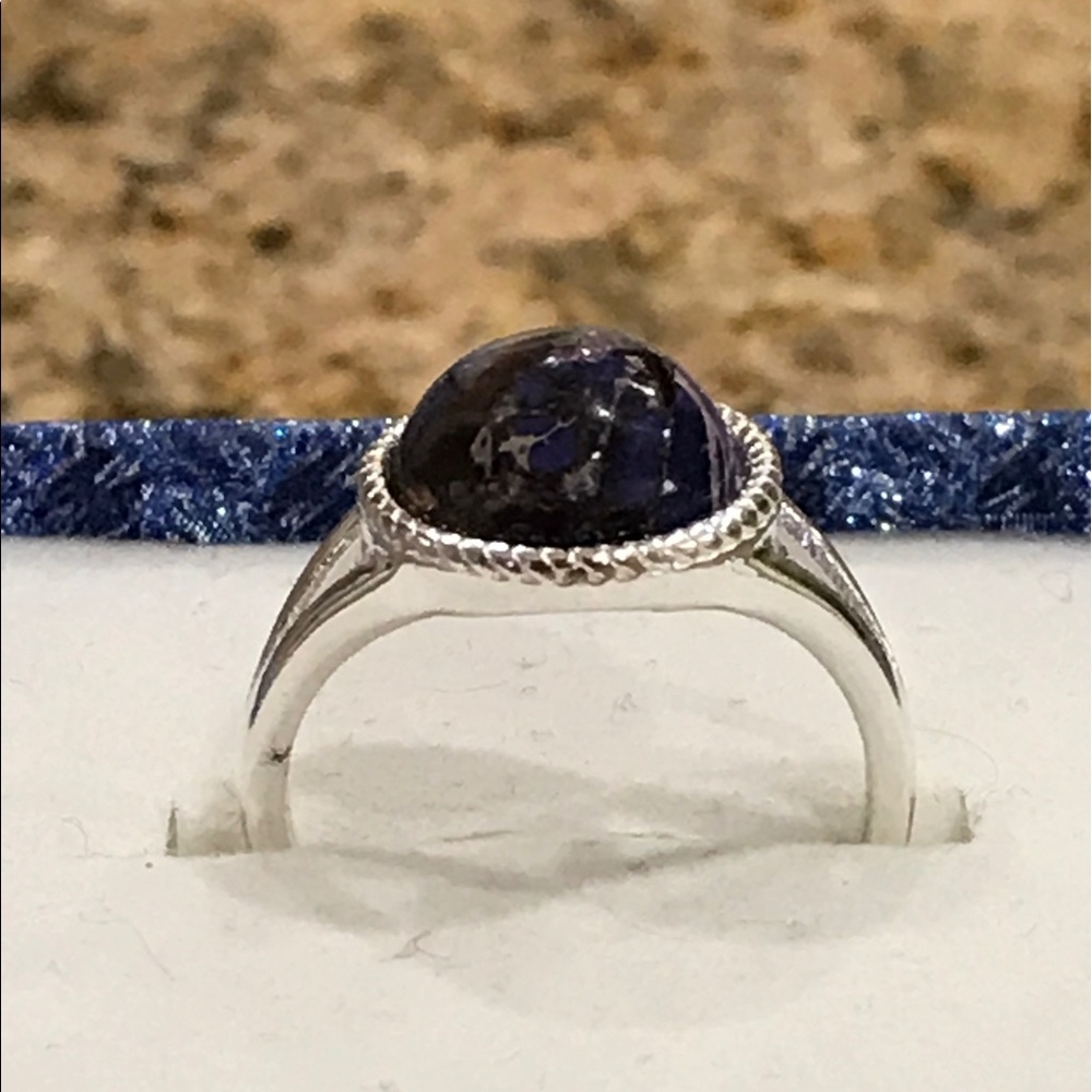 Purple Copper Jasper Silver Ring - image 3