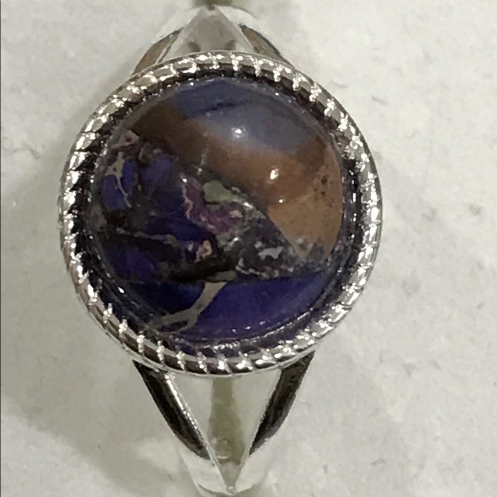 Purple Copper Jasper Silver Ring - image 4
