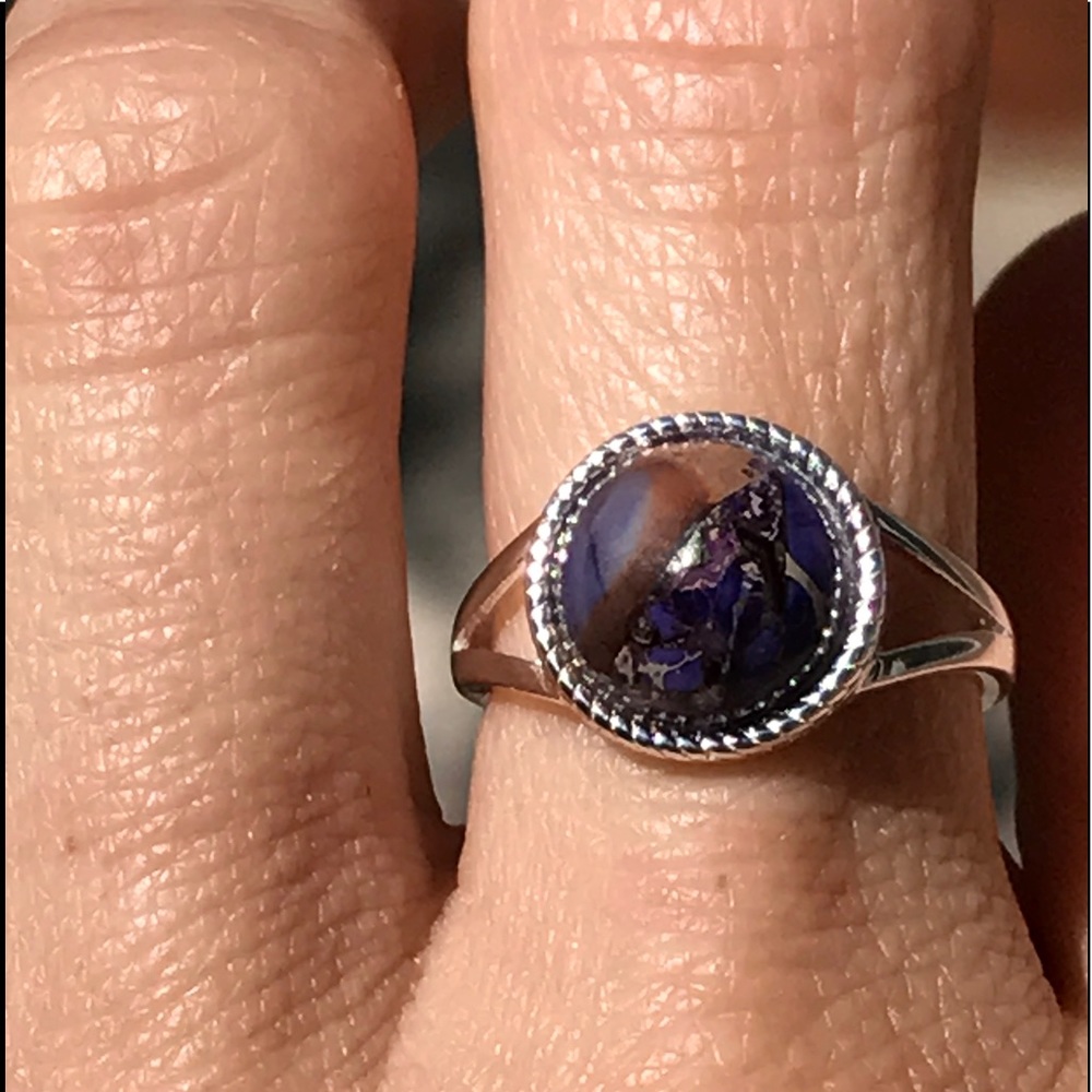 Purple Copper Jasper Silver Ring - image 6