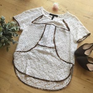 BCBGmaxazria lace short sleeve top