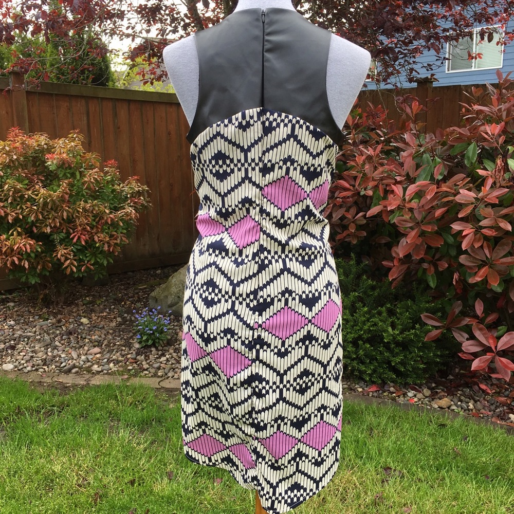 ✨ Lush Nordstrom Geo High Low Faux Leather Dress - Picture 2 of 5