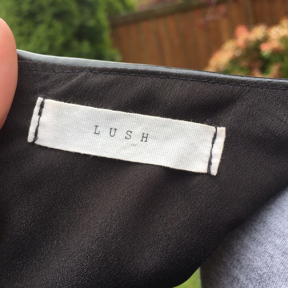 ✨ Lush Nordstrom Geo High Low Faux Leather Dress - Picture 5 of 5